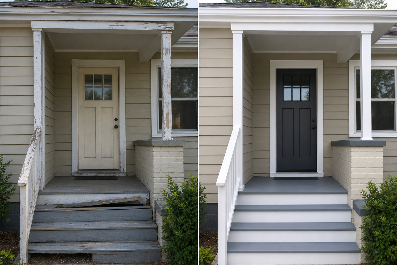 Before and after exterior refresh