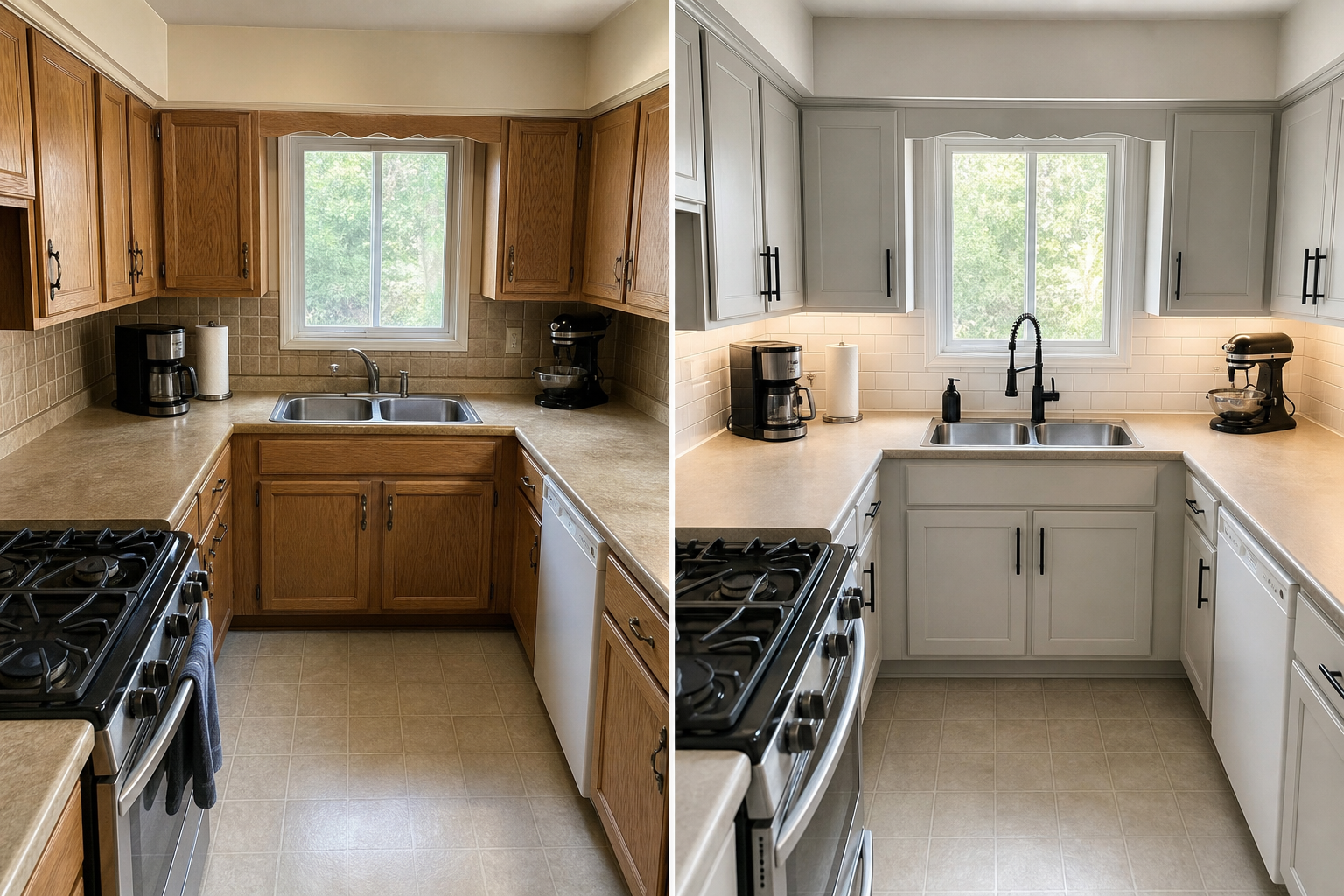 Before and after kitchen improvements